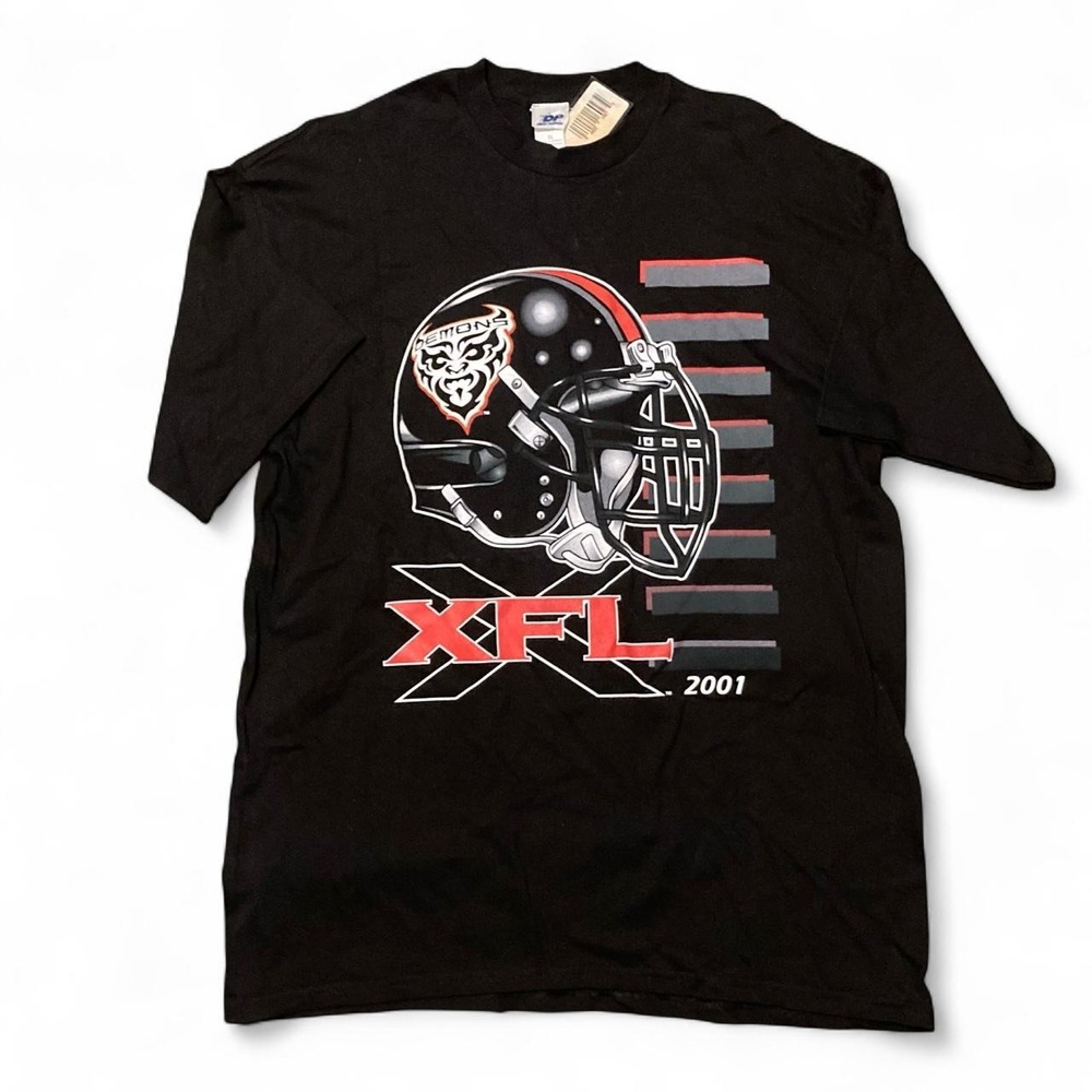 Deadstock 2001 XFL San Francisco Demons Helmet tee vintage XL/22